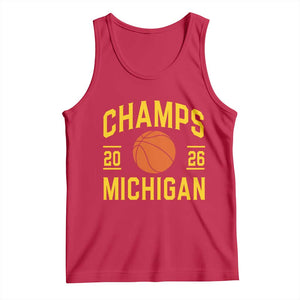 Michigan Hoops Champions Graphic Tank Top 2026 Basketball Victory Pride TS12 Red Print Your Wear