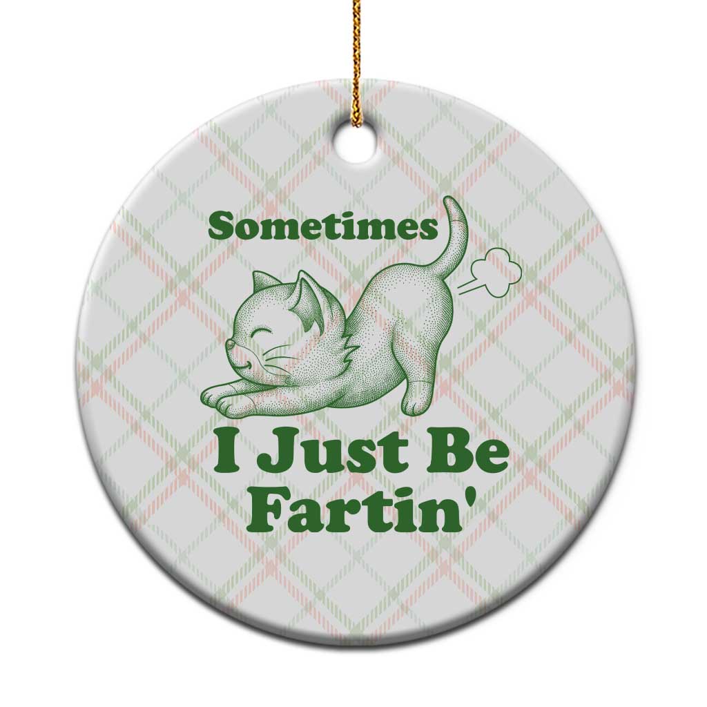 Funny Cat Sometimes I Just Be Fartin Ceramic Ornament Pet Lover TS12 1pc Christmas Plaid Print Your Wear