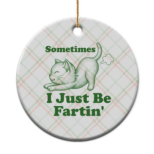 Funny Cat Sometimes I Just Be Fartin Ceramic Ornament Pet Lover TS12 1pc Christmas Plaid Print Your Wear