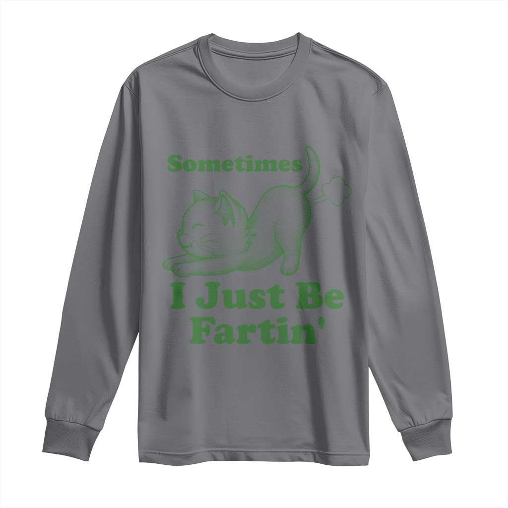 Funny Cat Sometimes I Just Be Fartin Long Sleeve Shirt Pet Lover TS12 Charcoal Print Your Wear
