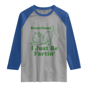 Funny Cat Sometimes I Just Be Fartin Raglan Shirt Pet Lover TS12 Sport Gray Royal Print Your Wear