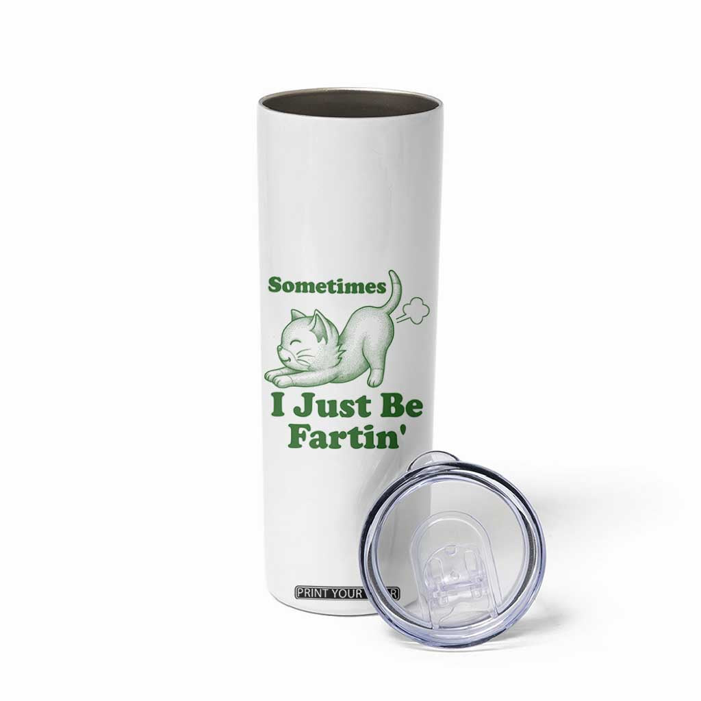 Funny Cat Sometimes I Just Be Fartin Skinny Tumbler Pet Lover TS12 Print Your Wear