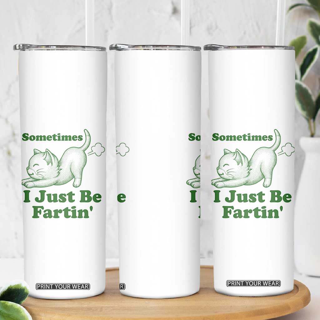 Funny Cat Sometimes I Just Be Fartin Skinny Tumbler Pet Lover TS12 Print Your Wear