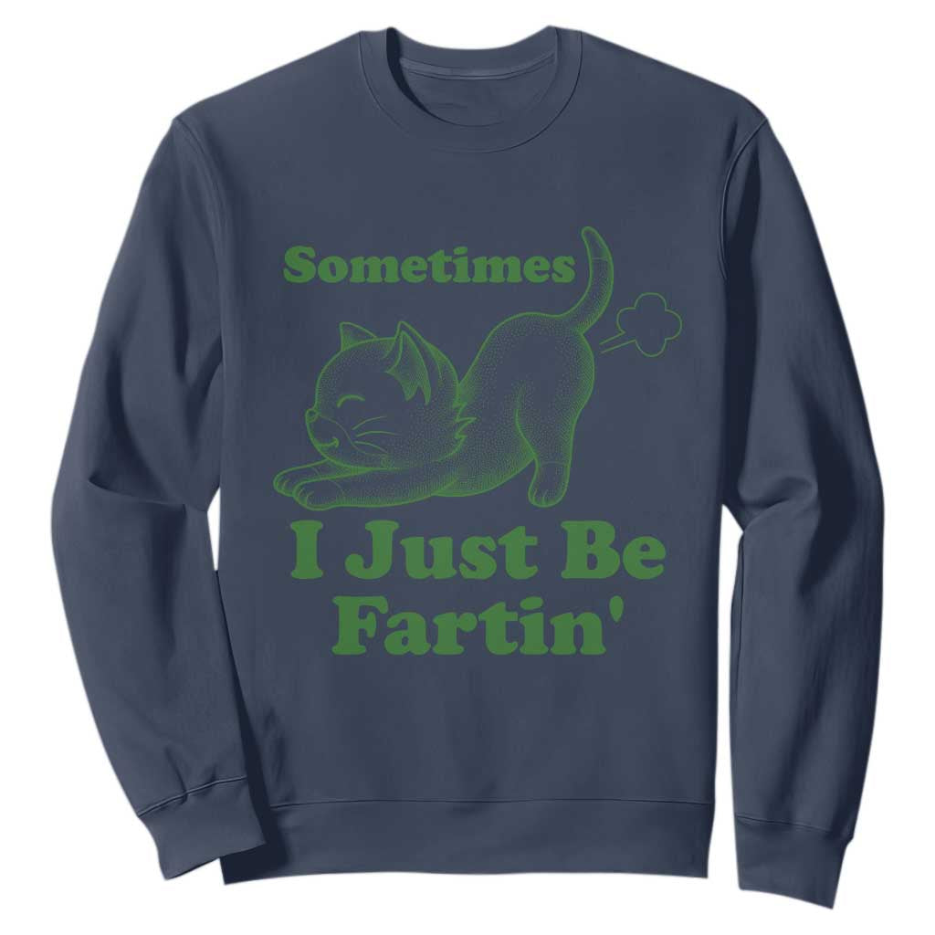 Funny Cat Sometimes I Just Be Fartin Sweatshirt Pet Lover TS12 Navy Print Your Wear