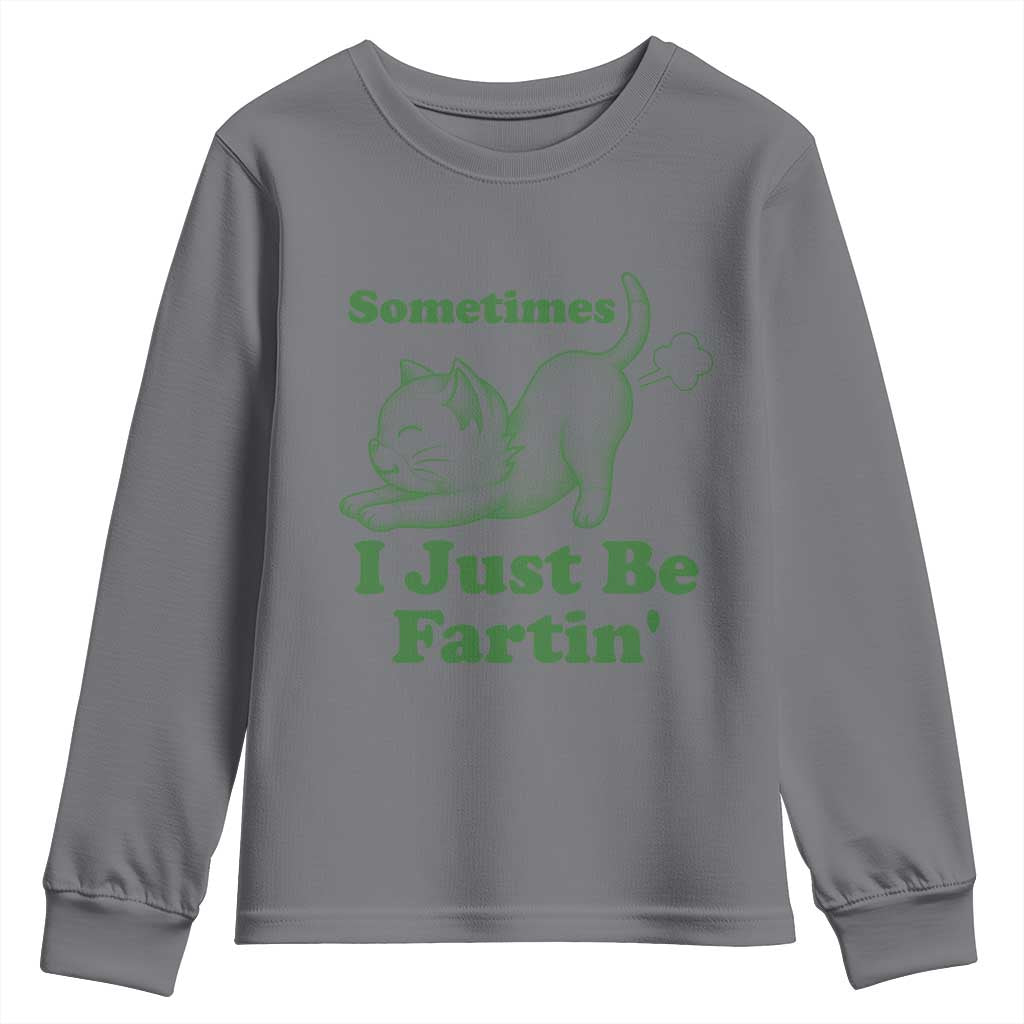 Funny Cat Sometimes I Just Be Fartin Youth Sweatshirt Pet Lover TS12 Charcoal Print Your Wear