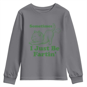 Funny Cat Sometimes I Just Be Fartin Youth Sweatshirt Pet Lover TS12 Charcoal Print Your Wear
