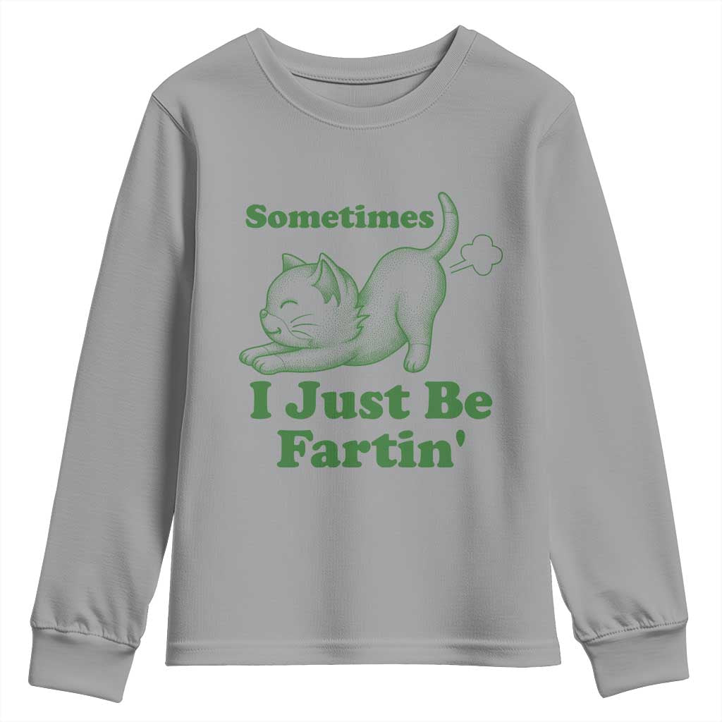 Funny Cat Sometimes I Just Be Fartin Youth Sweatshirt Pet Lover TS12 Sport Gray Print Your Wear