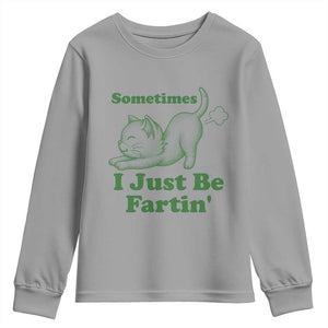 Funny Cat Sometimes I Just Be Fartin Youth Sweatshirt Pet Lover TS12 Sport Gray Print Your Wear