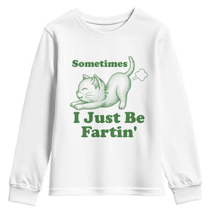 Funny Cat Sometimes I Just Be Fartin Youth Sweatshirt Pet Lover TS12 White Print Your Wear