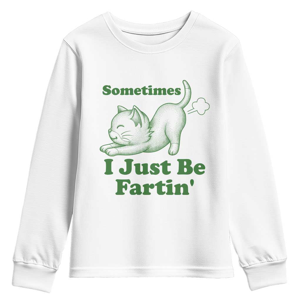 Funny Cat Sometimes I Just Be Fartin Youth Sweatshirt Pet Lover TS12 White Print Your Wear
