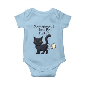 Funny Black Cat Bathroom Humor Baby Onesie Sometimes I Just Be Fartin TS12 Light Blue Print Your Wear