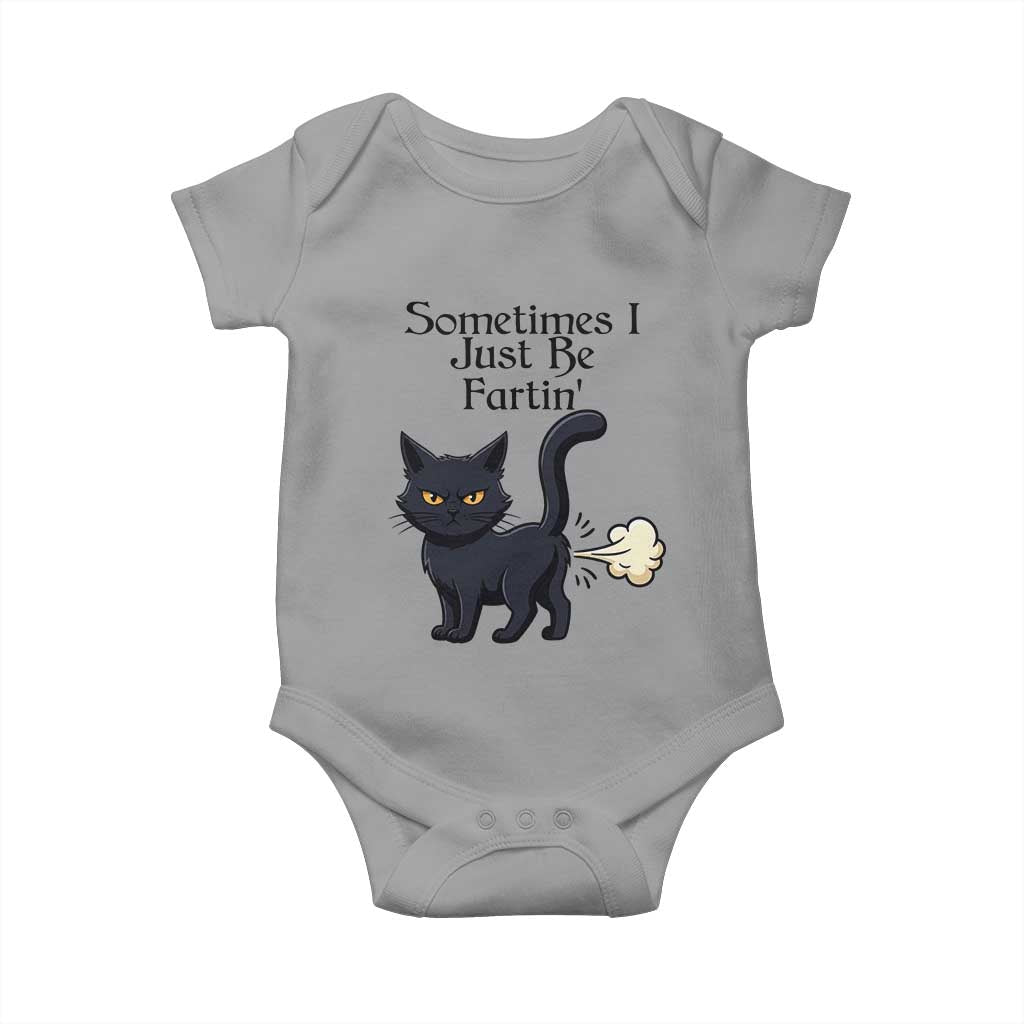 Funny Black Cat Bathroom Humor Baby Onesie Sometimes I Just Be Fartin TS12 Sport Gray Print Your Wear