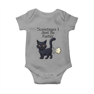 Funny Black Cat Bathroom Humor Baby Onesie Sometimes I Just Be Fartin TS12 Sport Gray Print Your Wear