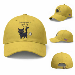 Funny Black Cat Bathroom Humor Baseball Cap Sometimes I Just Be Fartin TS12 Baseball Cap Universal Fit Yellow Print Your Wear
