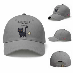 Funny Black Cat Bathroom Humor Baseball Cap Sometimes I Just Be Fartin TS12 Baseball Cap Universal Fit Sport Gray Print Your Wear