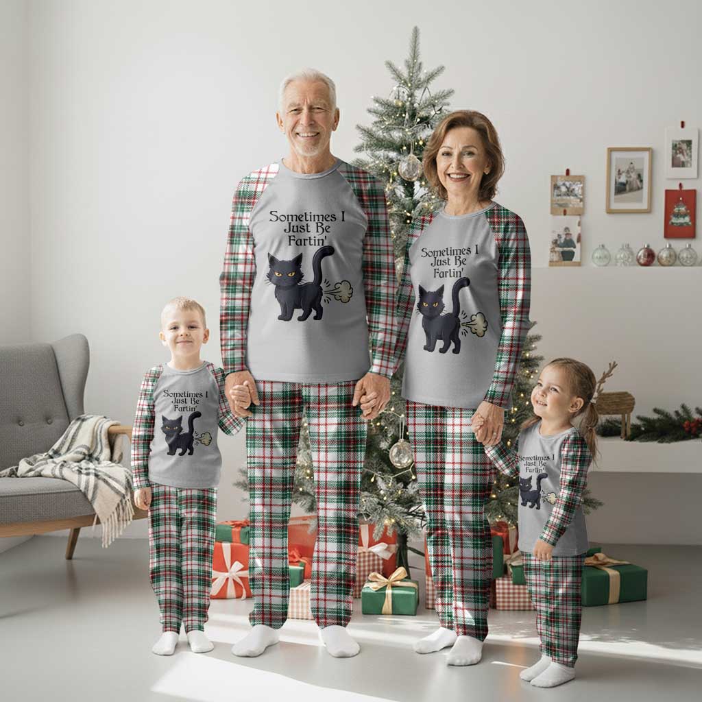 Funny Black Cat Bathroom Humor Plaid Pajama Set Sometimes I Just Be Fartin TS12 Christmas Plaid Print Your Wear