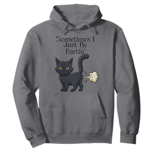 Funny Black Cat Bathroom Humor Hoodie Sometimes I Just Be Fartin TS12 Charcoal Print Your Wear