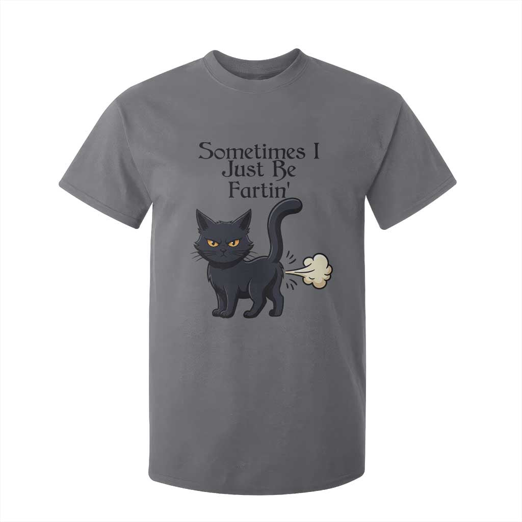 Funny Black Cat Bathroom Humor T Shirt For Kid Sometimes I Just Be Fartin TS12 Charcoal Print Your Wear