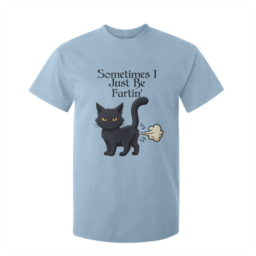 Funny Black Cat Bathroom Humor T Shirt For Kid Sometimes I Just Be Fartin TS12 Light Blue Print Your Wear