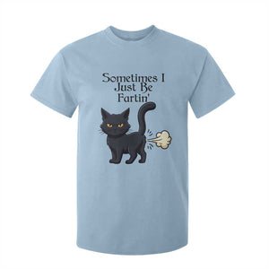 Funny Black Cat Bathroom Humor T Shirt For Kid Sometimes I Just Be Fartin TS12 Light Blue Print Your Wear