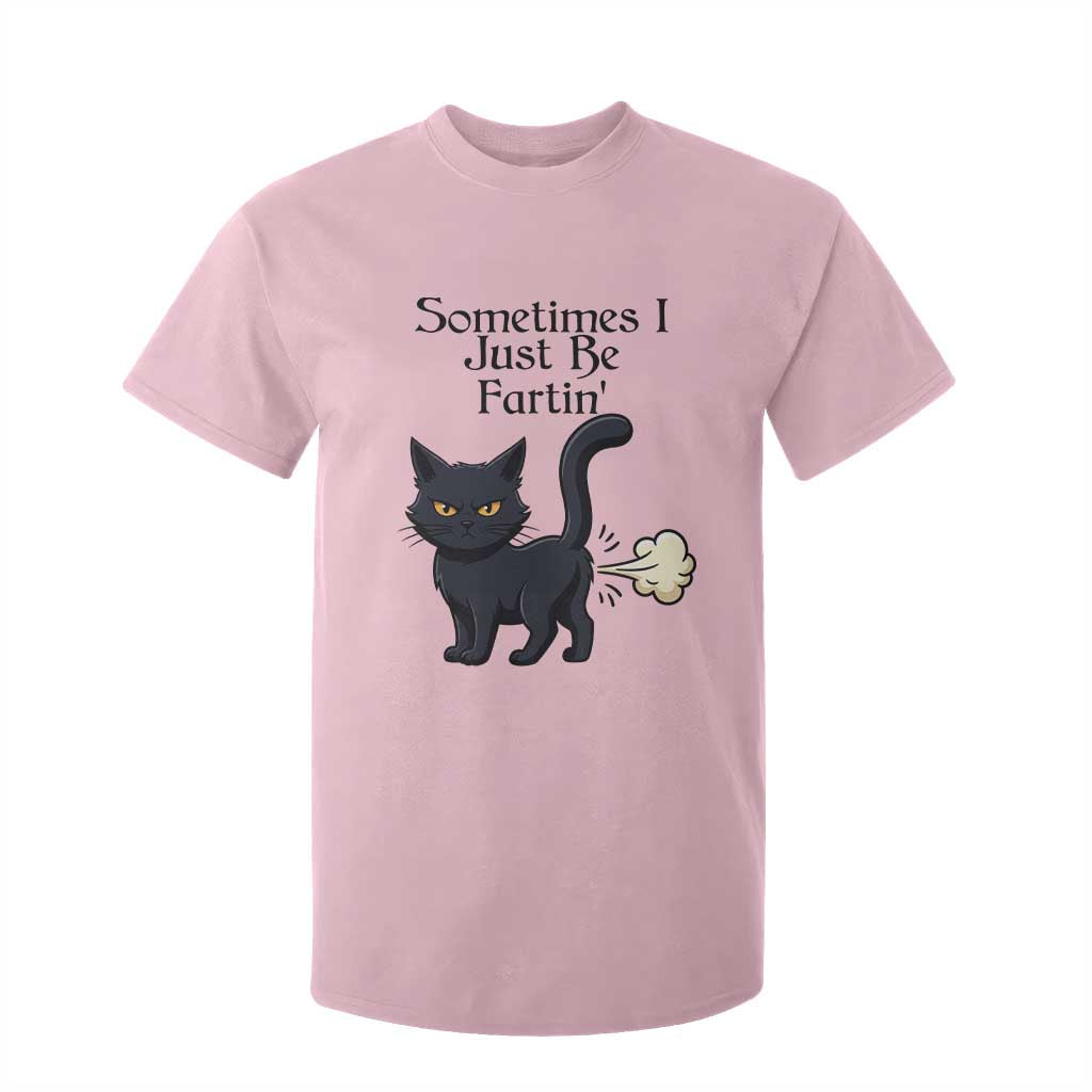 Funny Black Cat Bathroom Humor T Shirt For Kid Sometimes I Just Be Fartin TS12 Light Pink Print Your Wear