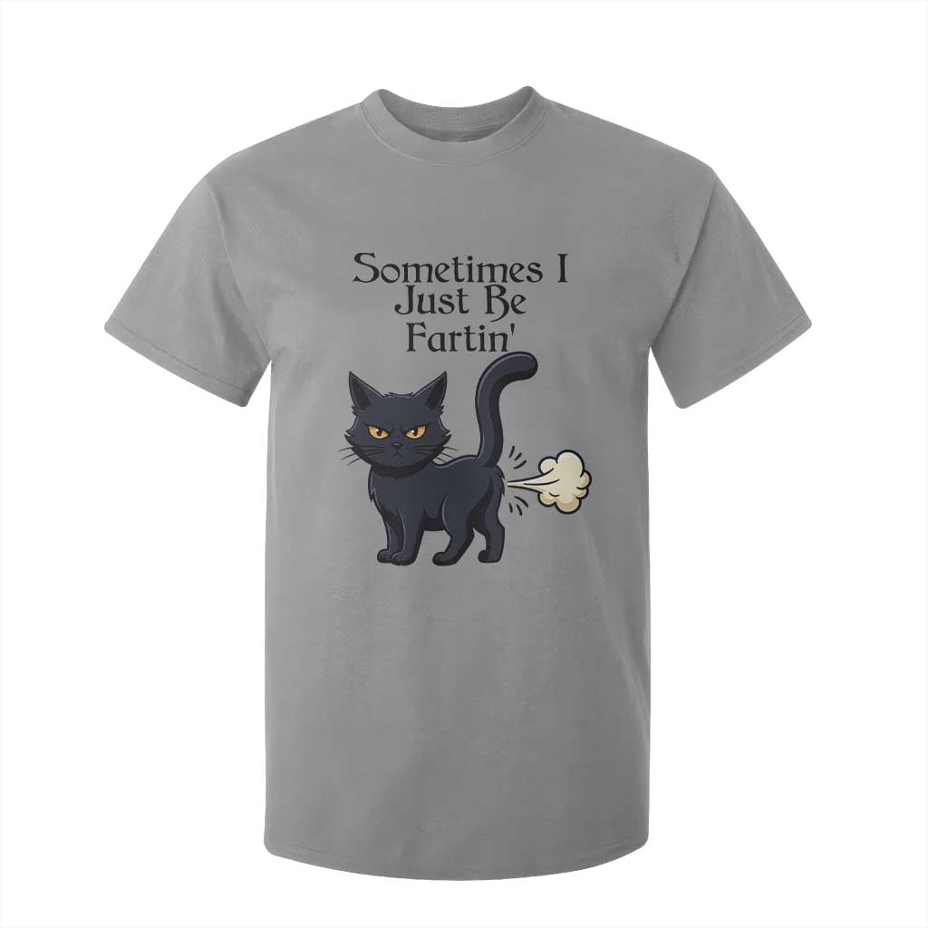 Funny Black Cat Bathroom Humor T Shirt For Kid Sometimes I Just Be Fartin TS12 Sport Gray Print Your Wear