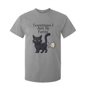 Funny Black Cat Bathroom Humor T Shirt For Kid Sometimes I Just Be Fartin TS12 Sport Gray Print Your Wear