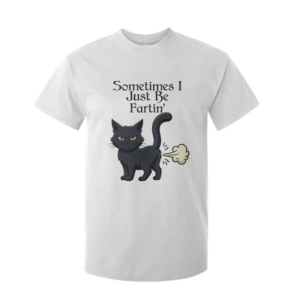 Funny Black Cat Bathroom Humor T Shirt For Kid Sometimes I Just Be Fartin TS12 White Print Your Wear