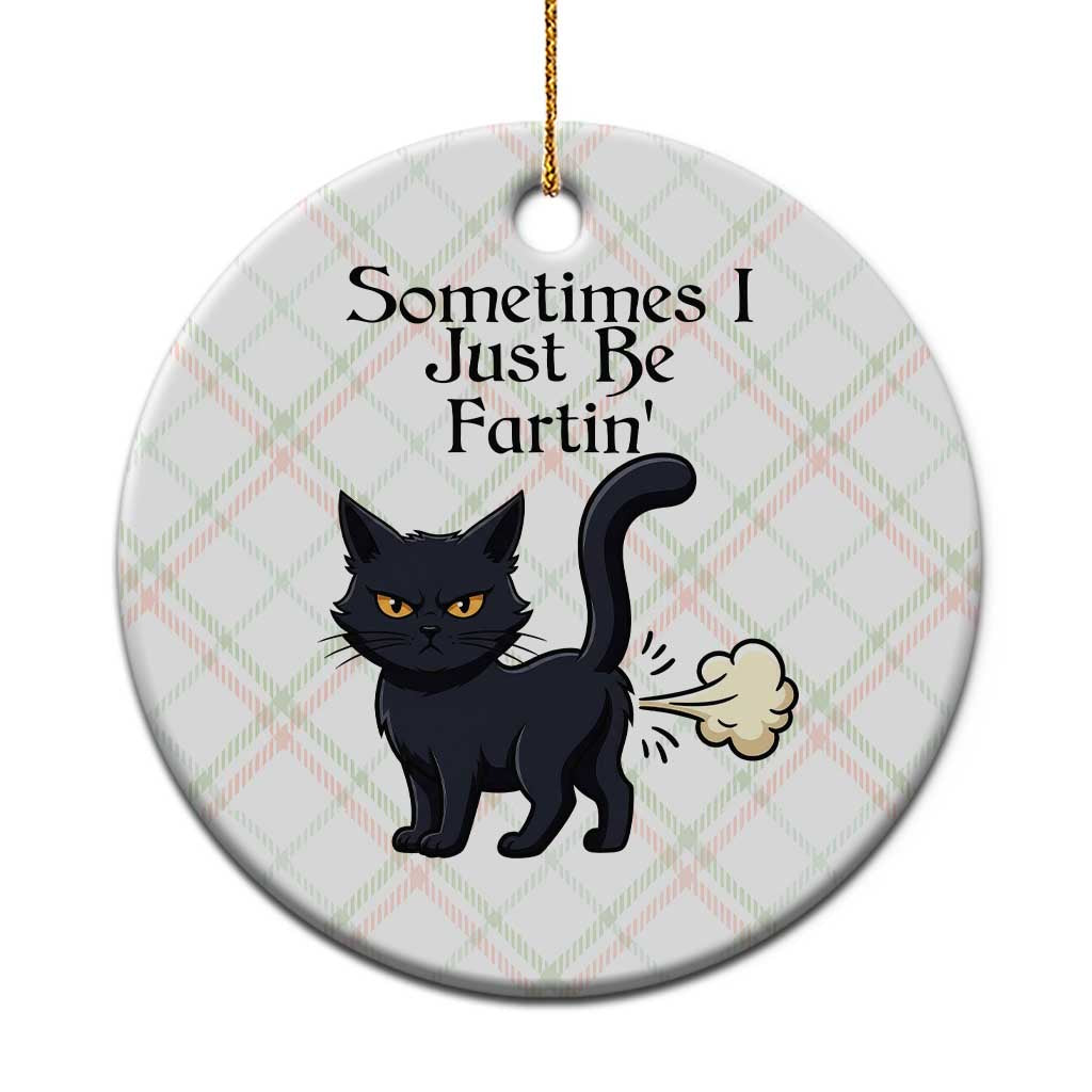 Funny Black Cat Bathroom Humor Ceramic Ornament Sometimes I Just Be Fartin TS12 1pc Christmas Plaid Print Your Wear