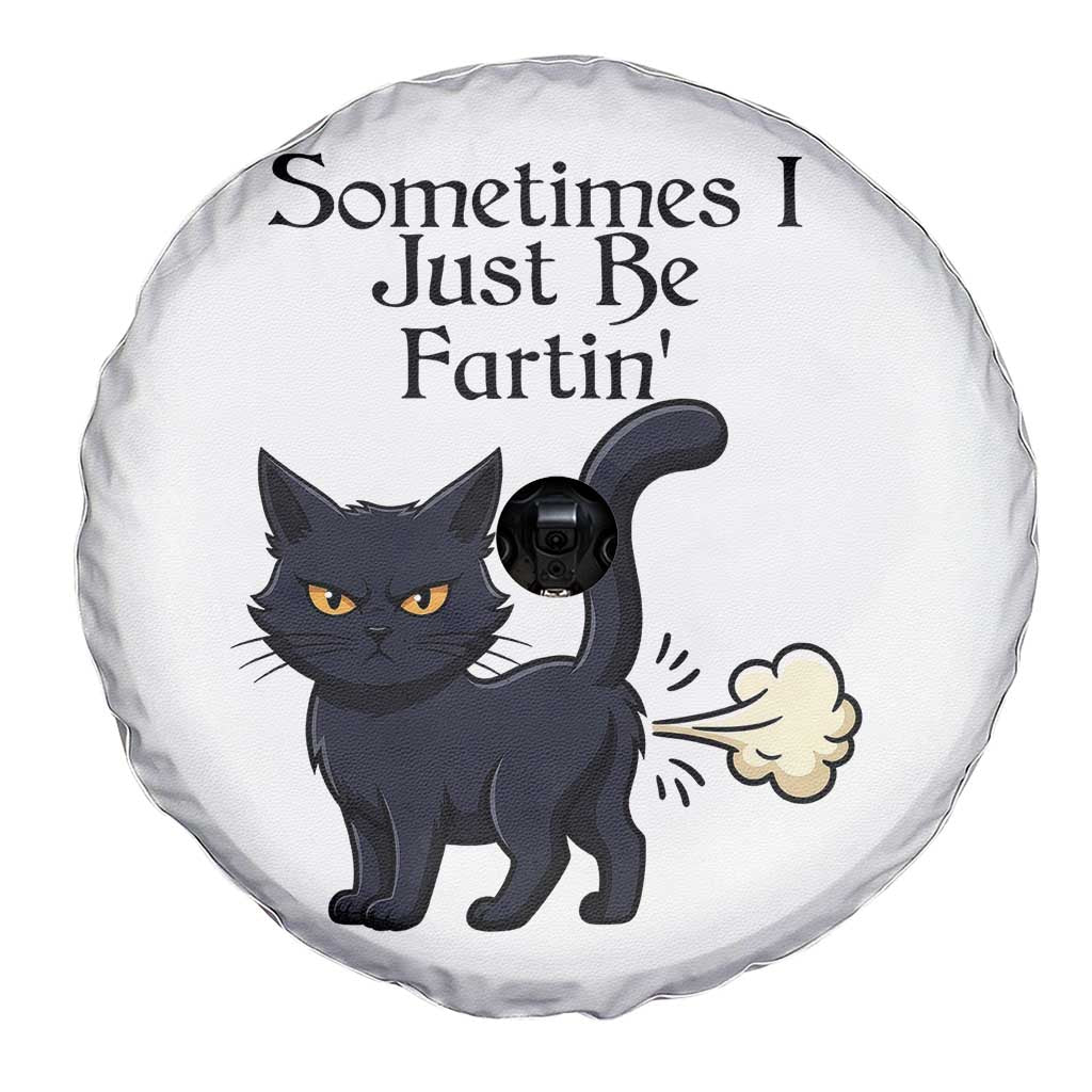Funny Black Cat Bathroom Humor Spare Tire Cover Sometimes I Just Be Fartin TS12 Print Your Wear