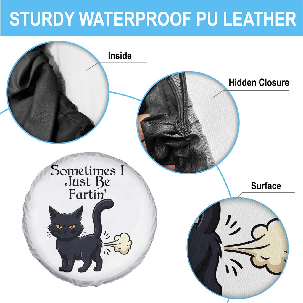 Funny Black Cat Bathroom Humor Spare Tire Cover Sometimes I Just Be Fartin TS12 Print Your Wear