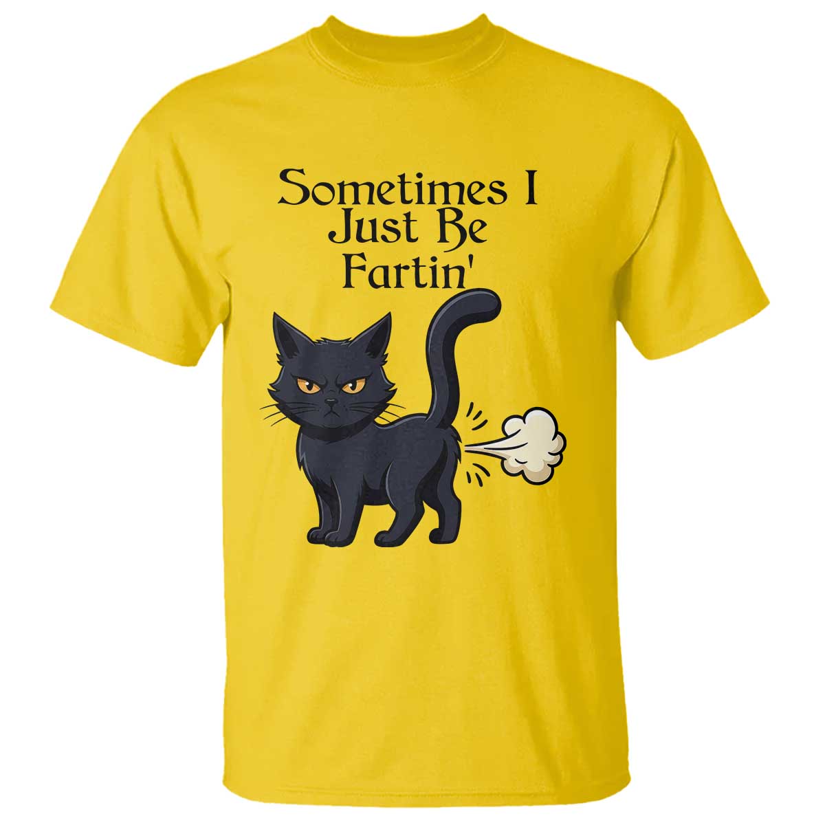 Funny Black Cat Bathroom Humor T Shirt Sometimes I Just Be Fartin TS12 Daisy Print Your Wear