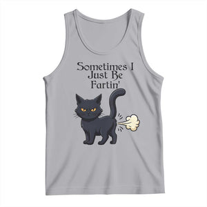 Funny Black Cat Bathroom Humor Tank Top Sometimes I Just Be Fartin TS12 Athletic Heather Print Your Wear