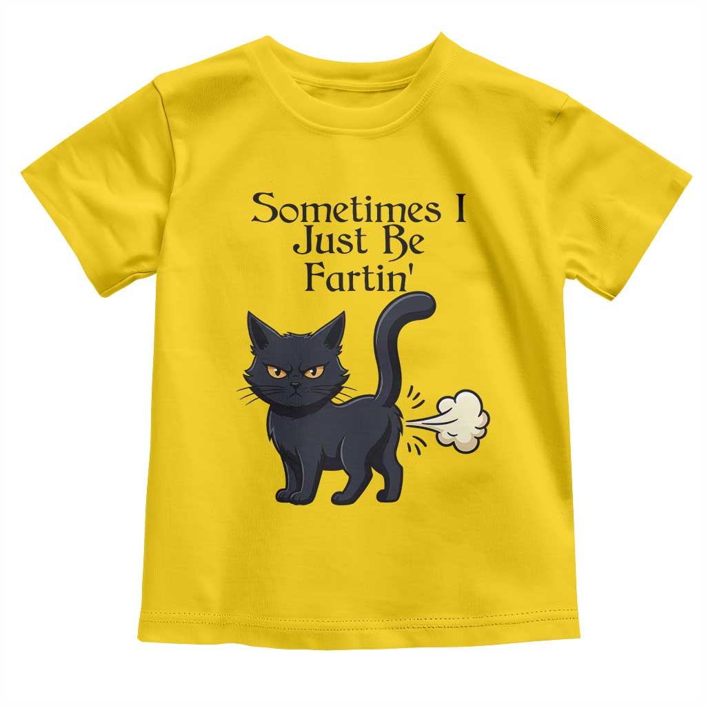 Funny Black Cat Bathroom Humor Toddler T Shirt Sometimes I Just Be Fartin TS12 Daisy Print Your Wear