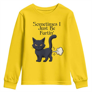 Funny Black Cat Bathroom Humor Youth Sweatshirt Sometimes I Just Be Fartin TS12 Daisy Print Your Wear