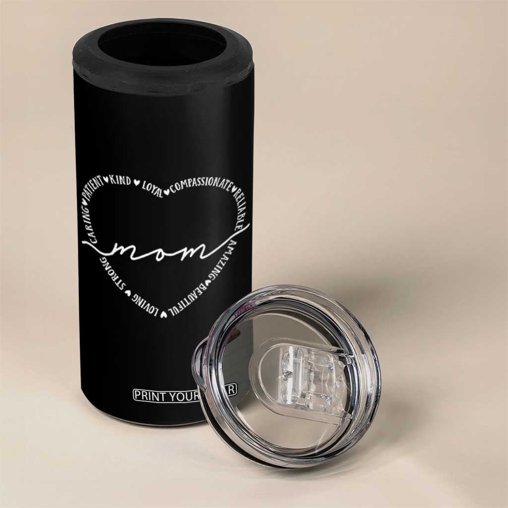 Mothers Day Mom Quotes 4 in 1 Can Cooler Tumbler Heart Shape Loving Typography Gift TS12 Print Your Wear