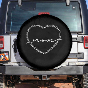 Mothers Day Mom Quotes Spare Tire Cover Heart Shape Loving Typography Gift TS12 No hole Black Print Your Wear