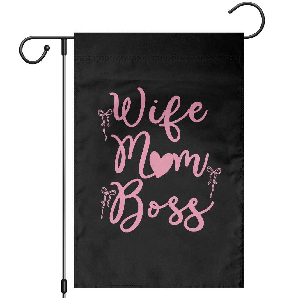Funny Wife Mom Boss Garden Flag Girly Pink Bows Mothers Day Gift TS12 Black Print Your Wear
