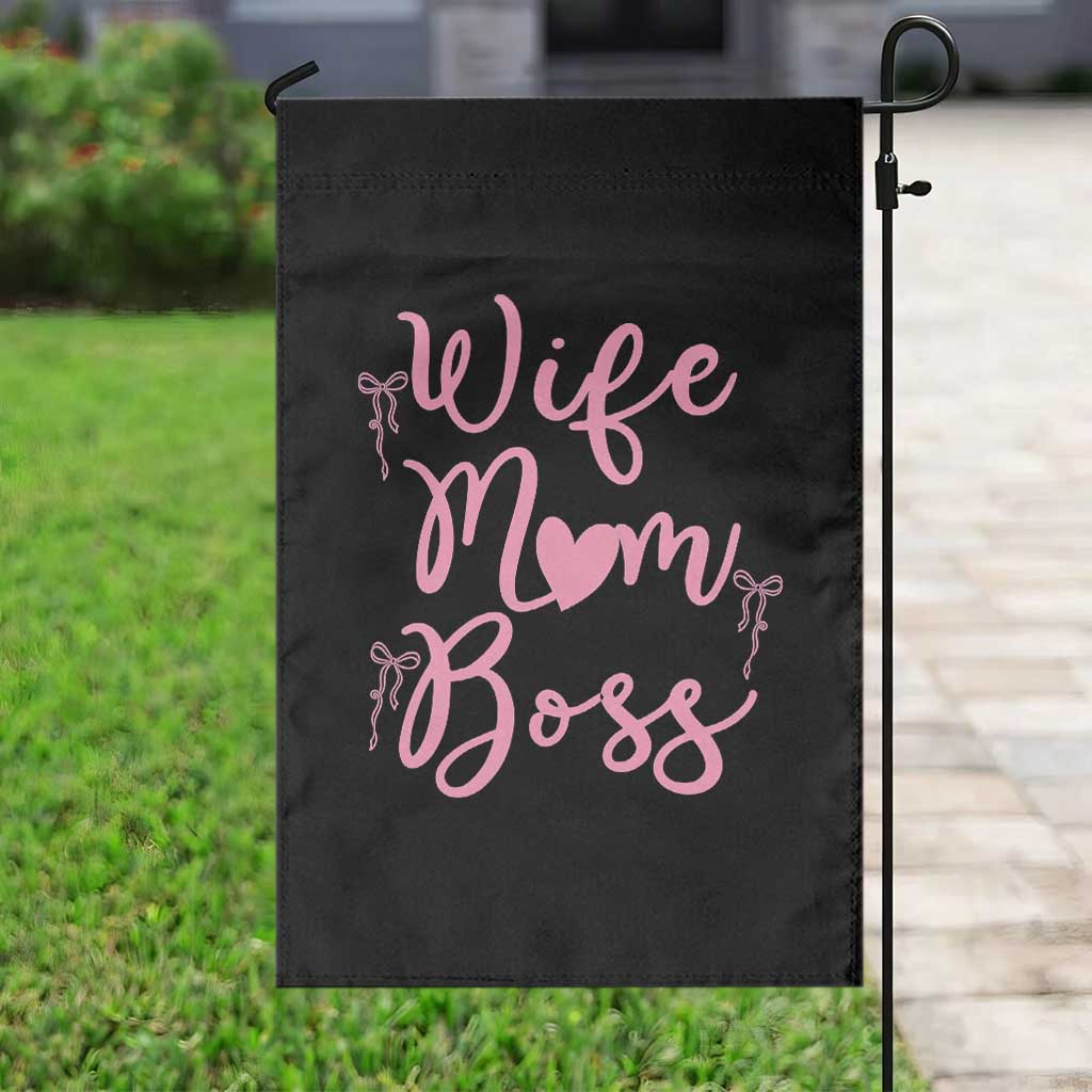 Funny Wife Mom Boss Garden Flag Girly Pink Bows Mothers Day Gift TS12 Print Your Wear