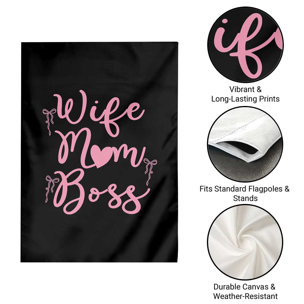 Funny Wife Mom Boss Garden Flag Girly Pink Bows Mothers Day Gift TS12 Print Your Wear