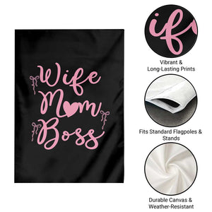 Funny Wife Mom Boss Garden Flag Girly Pink Bows Mothers Day Gift TS12 Print Your Wear