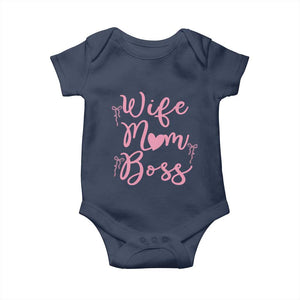 Funny Wife Mom Boss Baby Onesie Girly Pink Bows Mothers Day Gift TS12 Navy Print Your Wear
