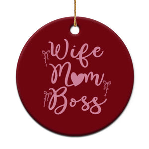 Funny Wife Mom Boss Ceramic Ornament Girly Pink Bows Mothers Day Gift TS12 1pc Red Print Your Wear