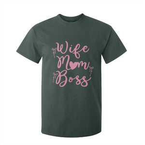 Funny Wife Mom Boss T Shirt For Kid Girly Pink Bows Mothers Day Gift TS12 Dark Forest Green Print Your Wear