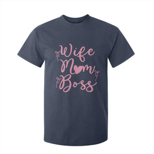 Funny Wife Mom Boss T Shirt For Kid Girly Pink Bows Mothers Day Gift TS12 Navy Print Your Wear