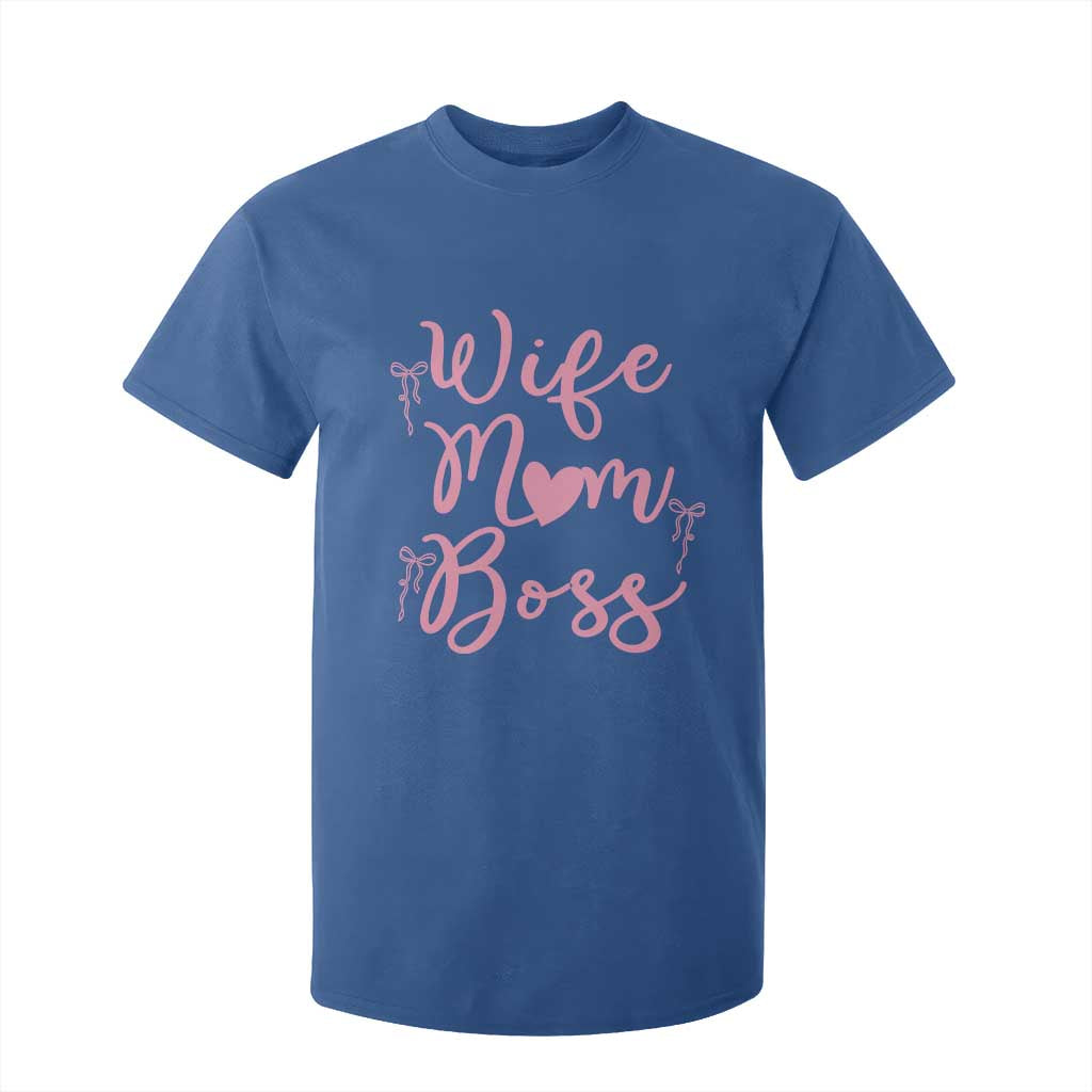 Funny Wife Mom Boss T Shirt For Kid Girly Pink Bows Mothers Day Gift TS12 Royal Blue Print Your Wear