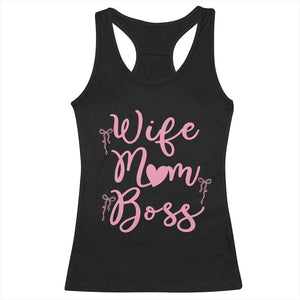 Funny Wife Mom Boss Racerback Tank Top Girly Pink Bows Mothers Day Gift TS12 Black Print Your Wear