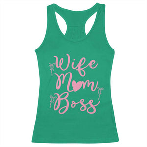 Funny Wife Mom Boss Racerback Tank Top Girly Pink Bows Mothers Day Gift TS12 Irish Green Print Your Wear