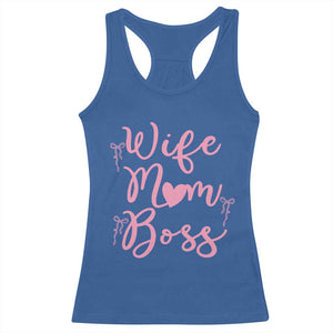Funny Wife Mom Boss Racerback Tank Top Girly Pink Bows Mothers Day Gift TS12 Royal Blue Print Your Wear