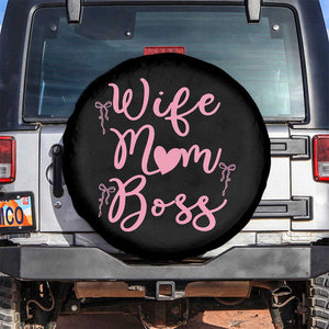 Funny Wife Mom Boss Spare Tire Cover Girly Pink Bows Mothers Day Gift TS12 No hole Black Print Your Wear